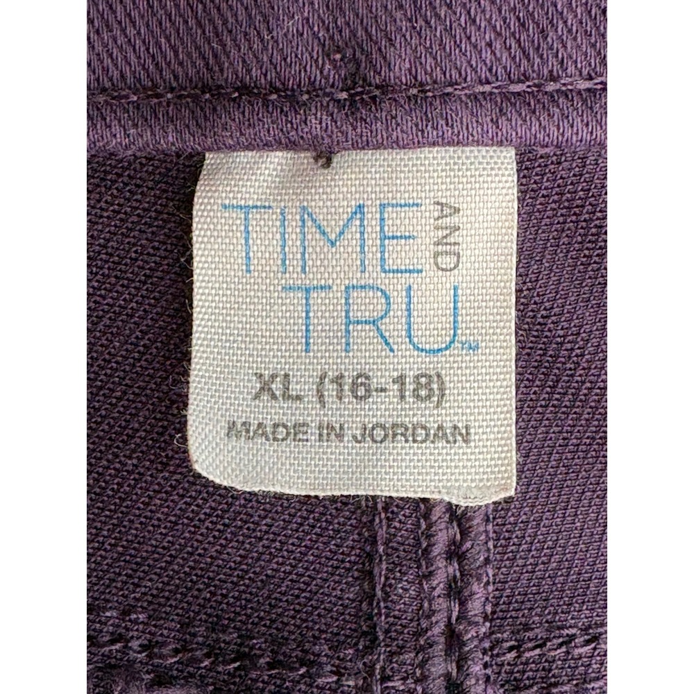 Time‎ and Tru Jeggings Purple Faux Front Pockets Skinny Stretch XL 16-18 - Picture 5 of 7